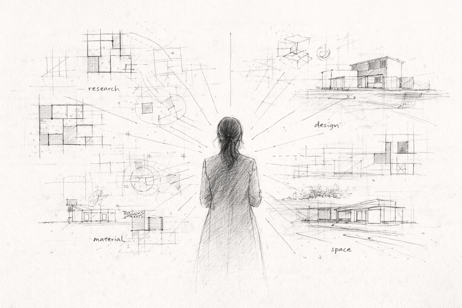 Architectural sketch by Luísa Carp